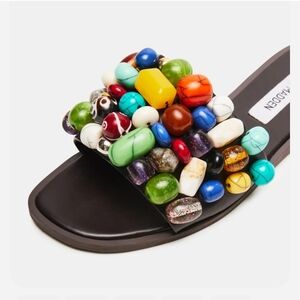 Colorful Beaded Slide Sandals